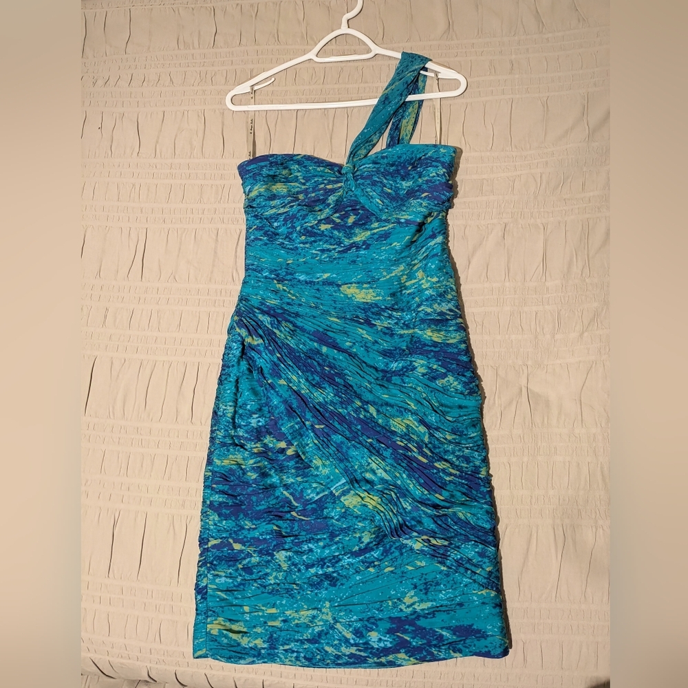 Monique Lhuillier silk chiffon cocktail dress